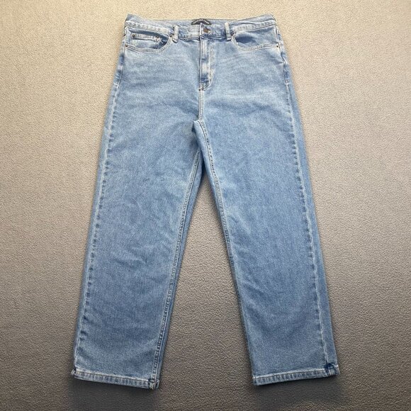 Calvin Klein Jeans Women Size 14 Blue Denim Cotton Straight Leg Workwear Stretch - Picture 9 of 10